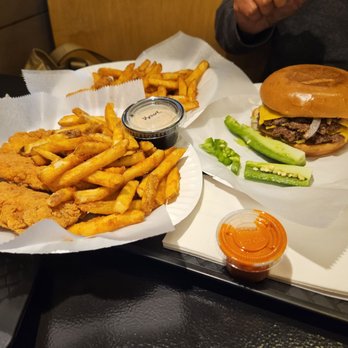Krave Shack - a burger and fries on a tray - Halal Near Me - Manassas, Virginia Krave Shack - a burger and fries on a tray - Halal Near Me - Manassas, Virginia