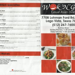 Menu front and back
