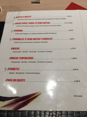 Menu photo 3 Bokoto Zaragoza, Z