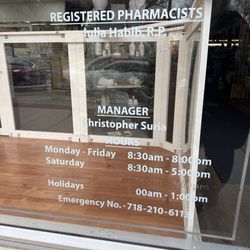 Grove Pharmacy - Hours as posted