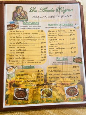 Menu photo 5 La Abuela Regina Fort Worth, TX Menu photo 5 La Abuela Regina Fort Worth, TX