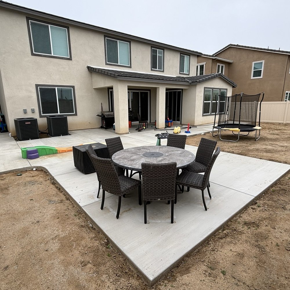 Tapia's Concrete Service - Panoramic view of the concrete in the backyard (excuse the toys). - Masonry/Concrete Near Me Tapia's Concrete Service - Panoramic view of the concrete in the backyard (excuse the toys). - Masonry/Concrete Near Me