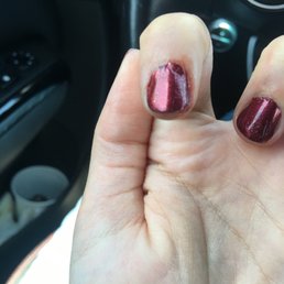One of my bloody fixed nails that is just a mess and blood smeared and globby to clot the blood.