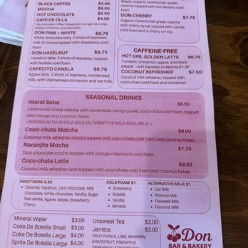 Don Bar & Bakery - Coffee and Seasonal Drink Menu - Coffee & Tea Near Me - Tomball, Texas Don Bar & Bakery - Coffee and Seasonal Drink Menu - Coffee & Tea Near Me - Tomball, Texas