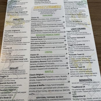 Morning Crumbs - Menu - Breakfast & Brunch Near Me - Mukwonago, Wisconsin Morning Crumbs - Menu - Breakfast & Brunch Near Me - Mukwonago, Wisconsin