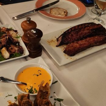 Christo's Steak House - Grilled octopus, 3 slices of bacon, and some egg roll appetizer - all were very good. Brother actually ordered 2 slices of bacon to go. - Steakhouses Near Me - Astoria, New York Christo's Steak House - Grilled octopus, 3 slices of bacon, and some egg roll appetizer - all were very good. Brother actually ordered 2 slices of bacon to go. - Steakhouses Near Me - Astoria, New York