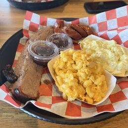 Brisket, sausage, Mac and Cheese, Potato Salad 2 Meat Combo with sides