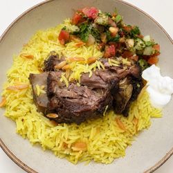 Aljazzar Meats & Grill—Shawarma King - Rice & roasted lamb special! 10/10