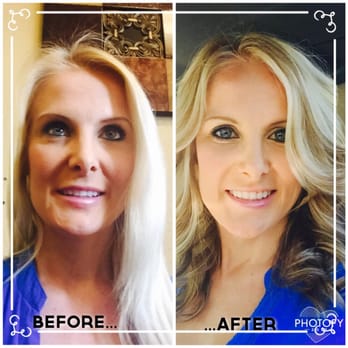 Guy And Gal Salon - Chandler - I was a stringy platinum blonde with no style, no shape and awful box color. Brown and blonde and a new layered cut. - Hair Salons Near Me - Chandler, Arizona
