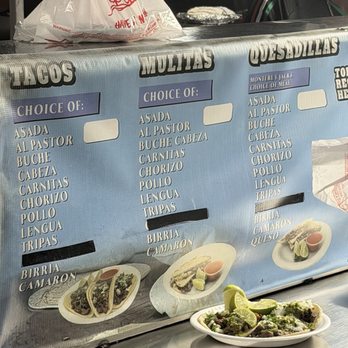 Tacos Los Carnales - Some of the menu - Mexican Near Me