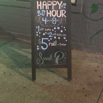 Sweet Ps - Outdoor happy hour sign - Cocktail Bars Near Me - Richmond, Virginia Sweet Ps - Outdoor happy hour sign - Cocktail Bars Near Me - Richmond, Virginia
