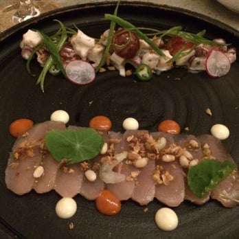 Torafuku - Mr Tuna (carpaccio) vs Octopus. - Asian Fusion Near Me - Vancouver, British Columbia Torafuku - Mr Tuna (carpaccio) vs Octopus. - Asian Fusion Near Me - Vancouver, British Columbia