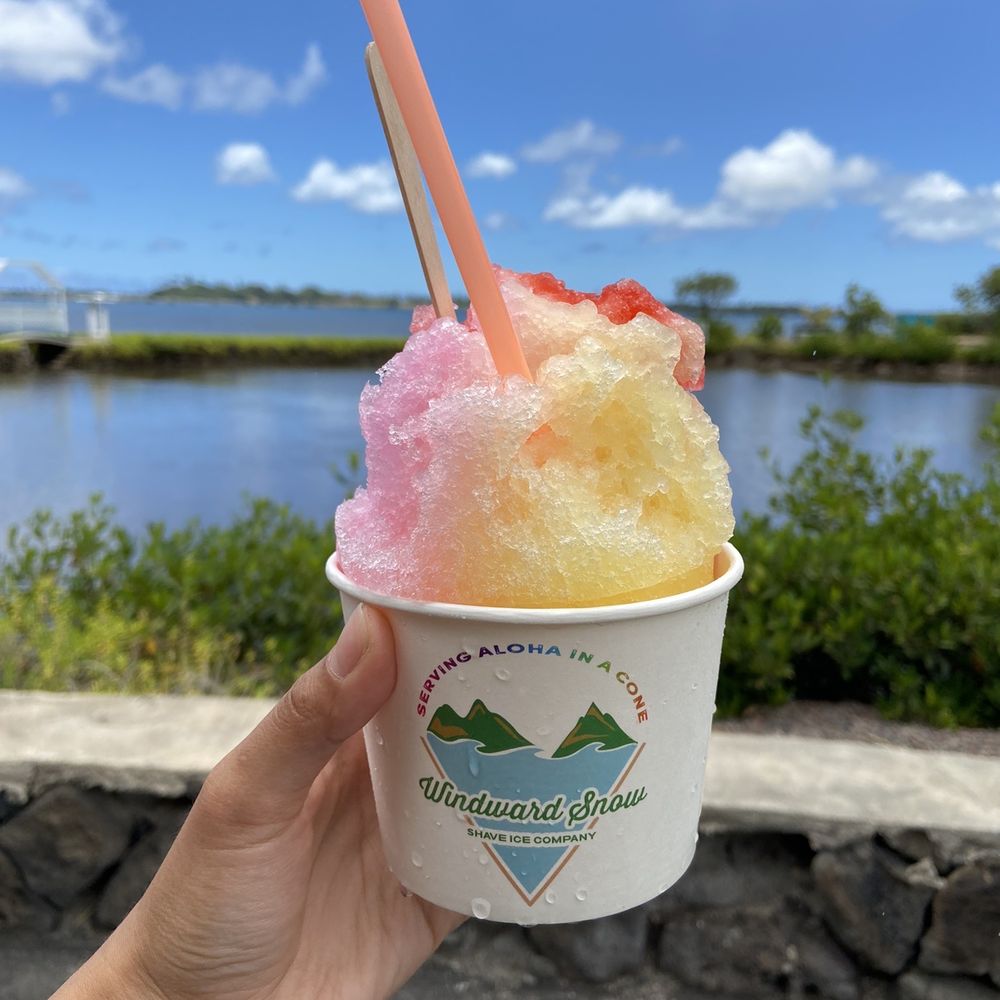 Strawberry, lychee, pineapple shave ice! Strawberry, lychee, pineapple shave ice!