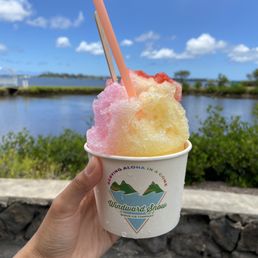 Strawberry, lychee, pineapple shave ice! Strawberry, lychee, pineapple shave ice!