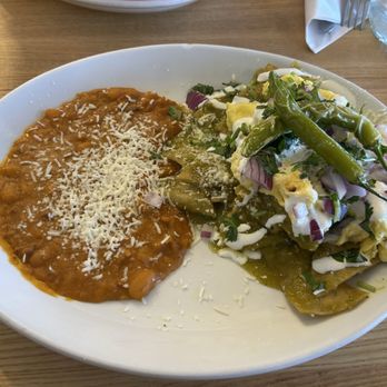 Mom’s Kitchen - Green chilaquiles plate with scrambled eggs - Mexican Near Me - Henderson, Nevada Mom’s Kitchen - Green chilaquiles plate with scrambled eggs - Mexican Near Me - Henderson, Nevada