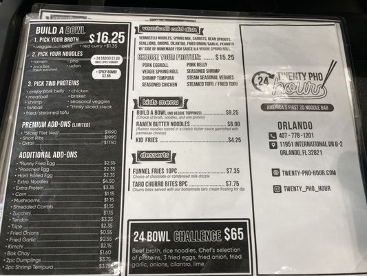 Menu photo 4 Twenty Pho Hour Orlando, FL Menu photo 4 Twenty Pho Hour Orlando, FL