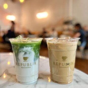 Republik Coffee - Organic Matcha Latte, Lavender & Oat (Vegan) Latte - Coffee & Tea Near Me - Pasadena, California