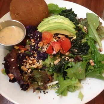 Wildflower Cafe & Bakery - Steamed veg salad! So delicious with tofu tahini dressing. - Vegetarian Near Me - Arcata, California