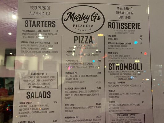 Menu photo 8 Marley G’s pizzeria Alameda, CA Menu photo 8 Marley G’s pizzeria Alameda, CA