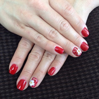 Jasmine Spa Nails - gel nails / getting festive for Chinese New Year.. Gelish color #39 - Nail Salons Near Me - Pasadena, California