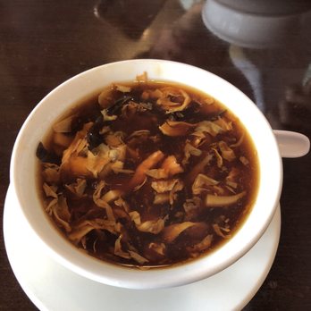 New Mandarin Garden - Hot and sour soup for starters. So delicious! - Chinese Near Me - San Clemente, California