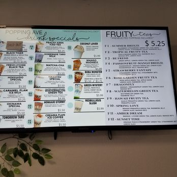 Popping Ave Boba Tea - Menu - Bubble Tea Near Me - Fresno, California