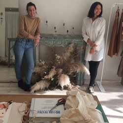 Inside their atelier are designers Val, left and Anna, right.