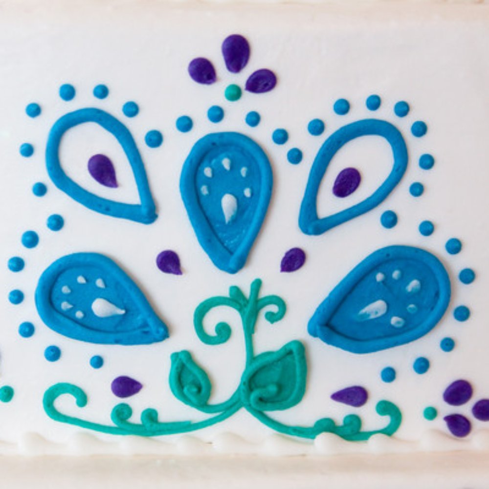 Morfey's Cake - Detail of the "Peacock" design (Photo Credit: Rathbone Images) - Bakeries Near Me - Seattle, Washington Morfey's Cake - Detail of the "Peacock" design (Photo Credit: Rathbone Images) - Bakeries Near Me - Seattle, Washington