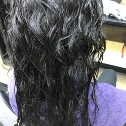 Wet hair before Brazilian blowout
