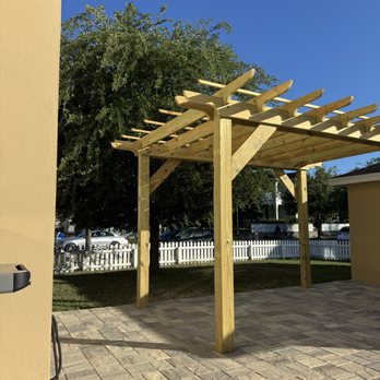 Precision Fence and Landscaping - Finished block patio and pergola. - Landscaping Near Me Precision Fence and Landscaping - Finished block patio and pergola. - Landscaping Near Me