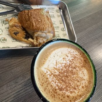 Dark Moon Coffee Roasters - Winter Spice 12oz Hot Latte or 16oz Iced Latte and Pain Au Chocolat - Coffee Roasteries Near Me - Henderson, Nevada