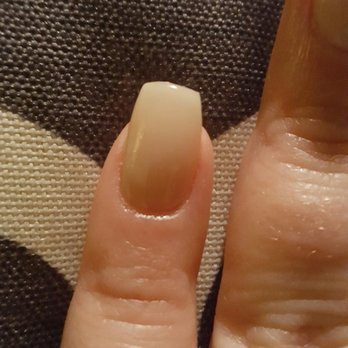 Magic Nails - My uneven & misshapen nails and the gray dust speck. Not good at all. $35.00. :-( - Nail Salons Near Me - Urbana, Illinois