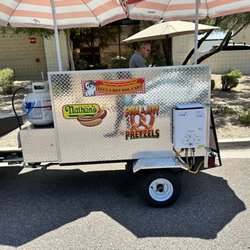 Lucy’s Hot Dog Cart - Additional signs on cart.