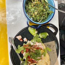 La Vela - Small aguachile de camaron and tostada de camaron