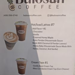 Bulosan Coffee - Menu,they do sell hot and cold lattes