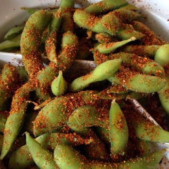 Jaws Sushi - Edamame with spice - too much heat and not enough balance - Japanese Near Me - Fort Collins, Colorado