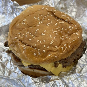 Five Guys - Bacon Cheeseburger with mushrooms extra cheese and mayo - Burgers Near Me - Manchester, New Hampshire
