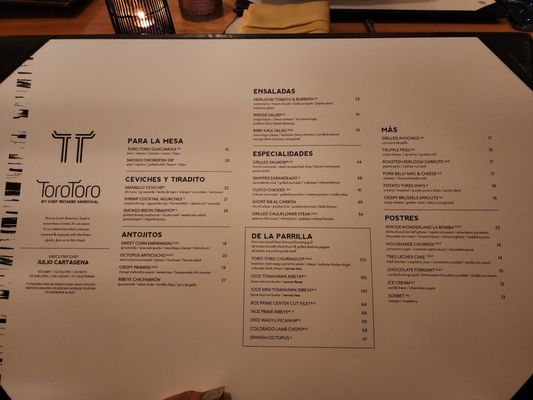 Menu photo 1 Toro Toro Fort Worth Fort Worth, TX Menu photo 1 Toro Toro Fort Worth Fort Worth, TX