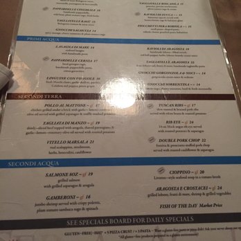 Terra & Acqua - Dinner menu - Italian Near Me - St. Augustine, Florida Terra & Acqua - Dinner menu - Italian Near Me - St. Augustine, Florida
