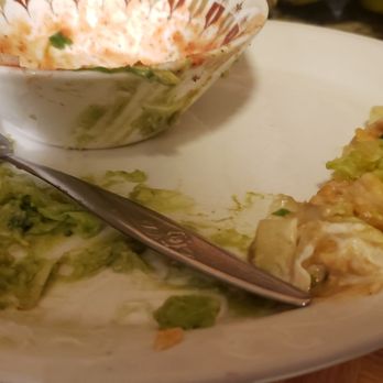 El Indio's - Pulled out lettuce from vegetarian burrito. - Mexican Near Me - Portland, Oregon