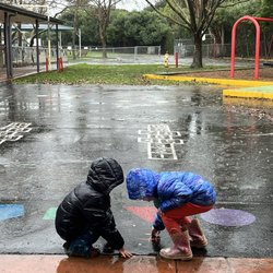Greendell School - Playing in the rain