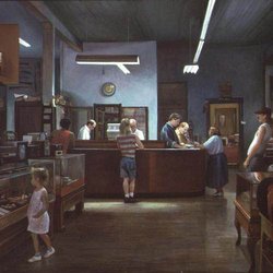 Goldman's Pawn Shop - Painting of the interior by Indiana artist Diane Tesler https://dianetesler.com/