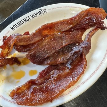 Breakfast Republic - Jurassic Pork (bacon with paprika and brown sugar) - Breakfast & Brunch Near Me - Palm Desert, California