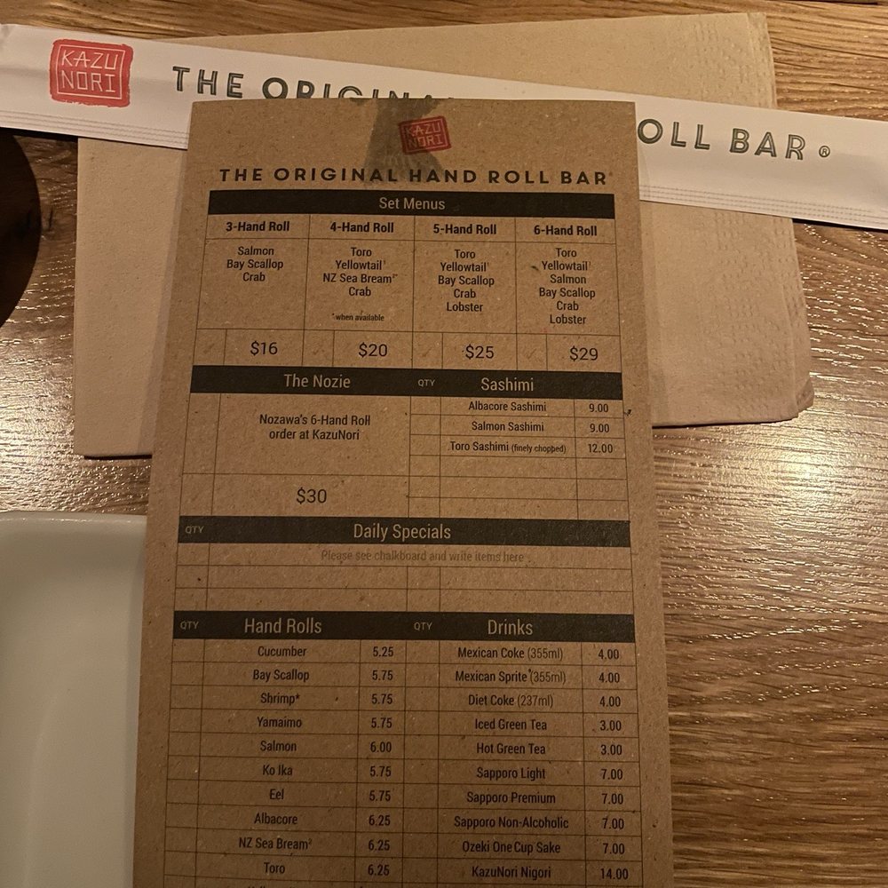 KazuNori | Calabasas - Menu - Japanese Near Me - Calabasas, California