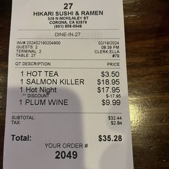 Hikari Sushi & Ramen - BOGO - Sushi Bars Near Me - Corona, California