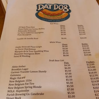 Dat Dog - Drink menu - Hot Dogs Near Me - New Orleans, Louisiana