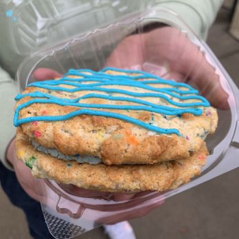 Cosmic Bakery - Helicopter view of the cookie dough sandwich. - Bakeries Near Me - Upland, California