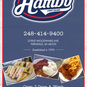 Hambo Coney Island - Menu 1/6 - July 2018 - Diners Near Me - Ferndale, Michigan Hambo Coney Island - Menu 1/6 - July 2018 - Diners Near Me - Ferndale, Michigan