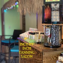 Inch by Inch Tanning - Enjoy our fun Tiki waiting area and big screen tv while you wait for your room to be properly cleaned and sanitized.
