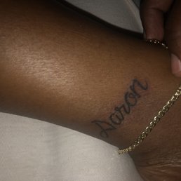 My name on my fiancé's ankle My name on my fiancé's ankle